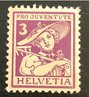 Nr.J 4 Pro Juventute UNGESTEMPELT 1916