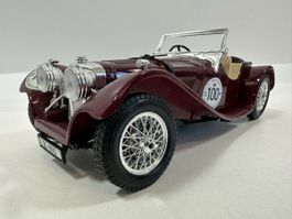 1937 Jaguar SS 100 1:18, bordeauxrot, BBURAGO