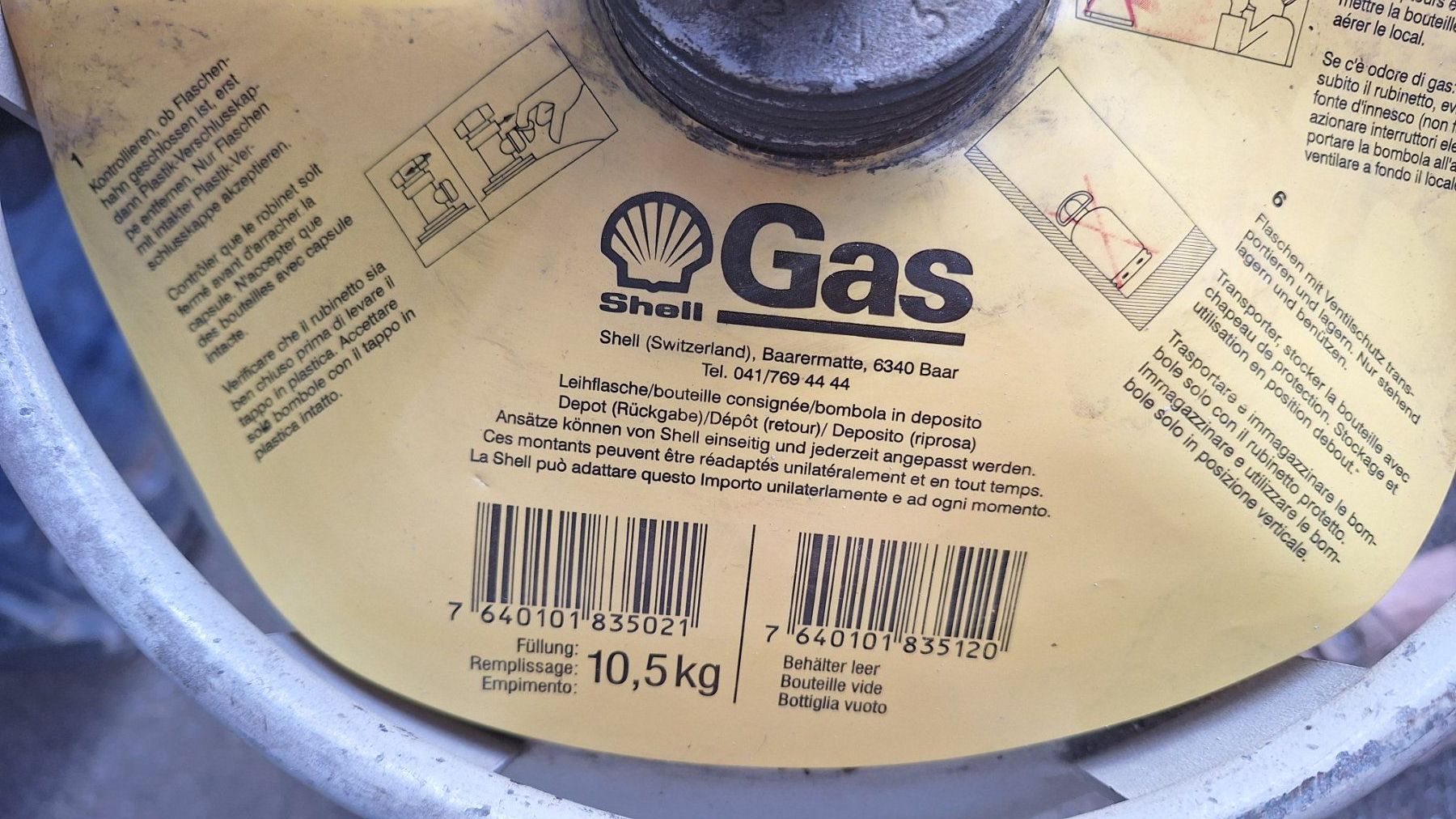 Shell Apparecchiature e tecnologia a gas: Gasflasche Shell, mit oder ohne Ofen – Usato da Dornach venduto da majo8689 5