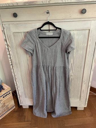 Neu Sommerliches Leinenkleid, Grösse 36, Crinkle Stoff