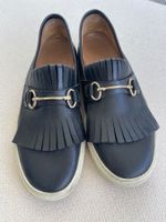 Sneakers Loafer Gr 38.5 Leder schwarz