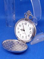 Elegante Taschenuhr, Silber, Quartz, Vintage Look