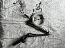 Ring Light with Stand & Phone Holder - Great Condition!