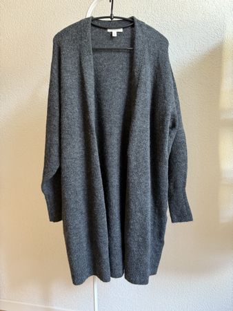 Long cardigan gris anthracite H&M, t.36/S