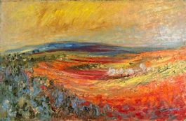 Karl Weber. Landschaft, 1950. Öl auf Leinwand.