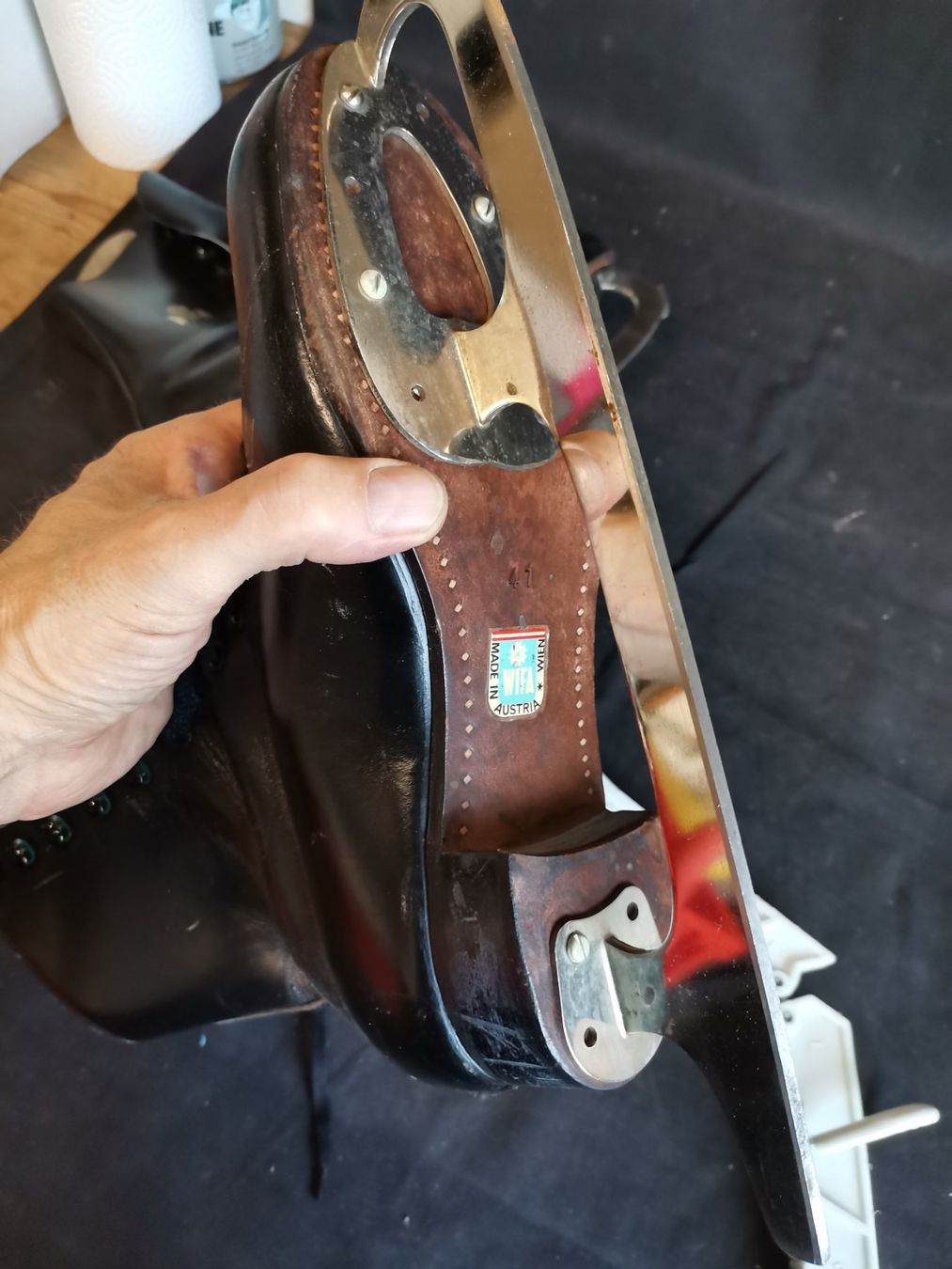 Pattini da ghiaccio: Wifa Eislaufschuhe, Vintage Eislaufschuhe, Schlittschuhe Led – Usato da Wiedlisbach venduto da materialkreislauf 6