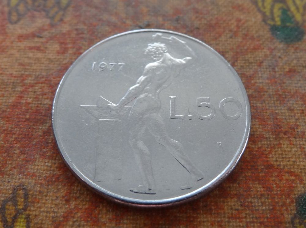 Tutti le monete: ITALIE  50  Lire  1977 – Usato da Romanel-sur-Lausanne venduto da Swift13