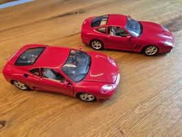 2 Ferrari Modelle (360 Modena, 550 Maranello) Burago 1:18