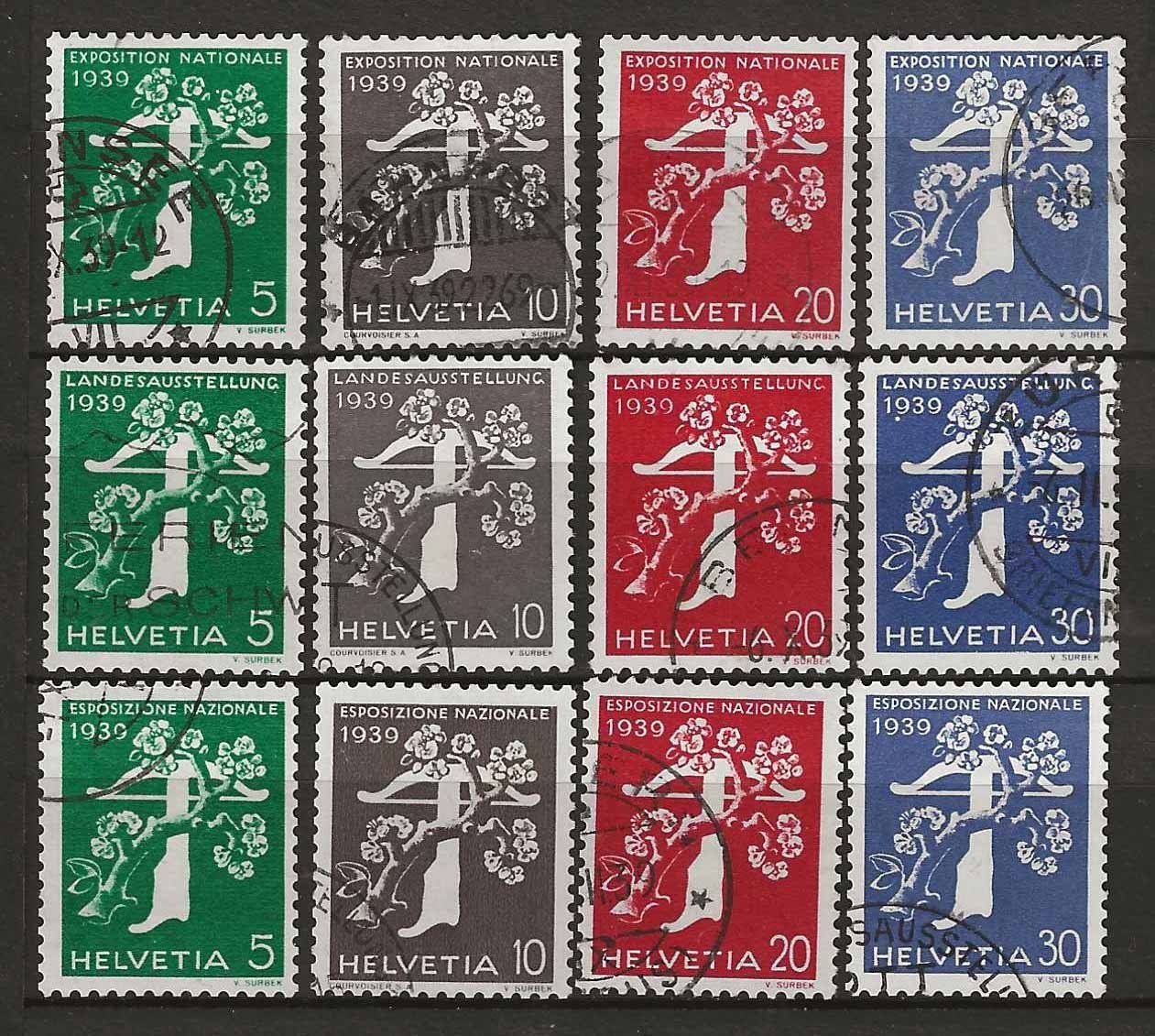Tutti i francobolli: CH228 - Expo 39 228-239 obl. – Usato da Trélex venduto da Phil_Albert