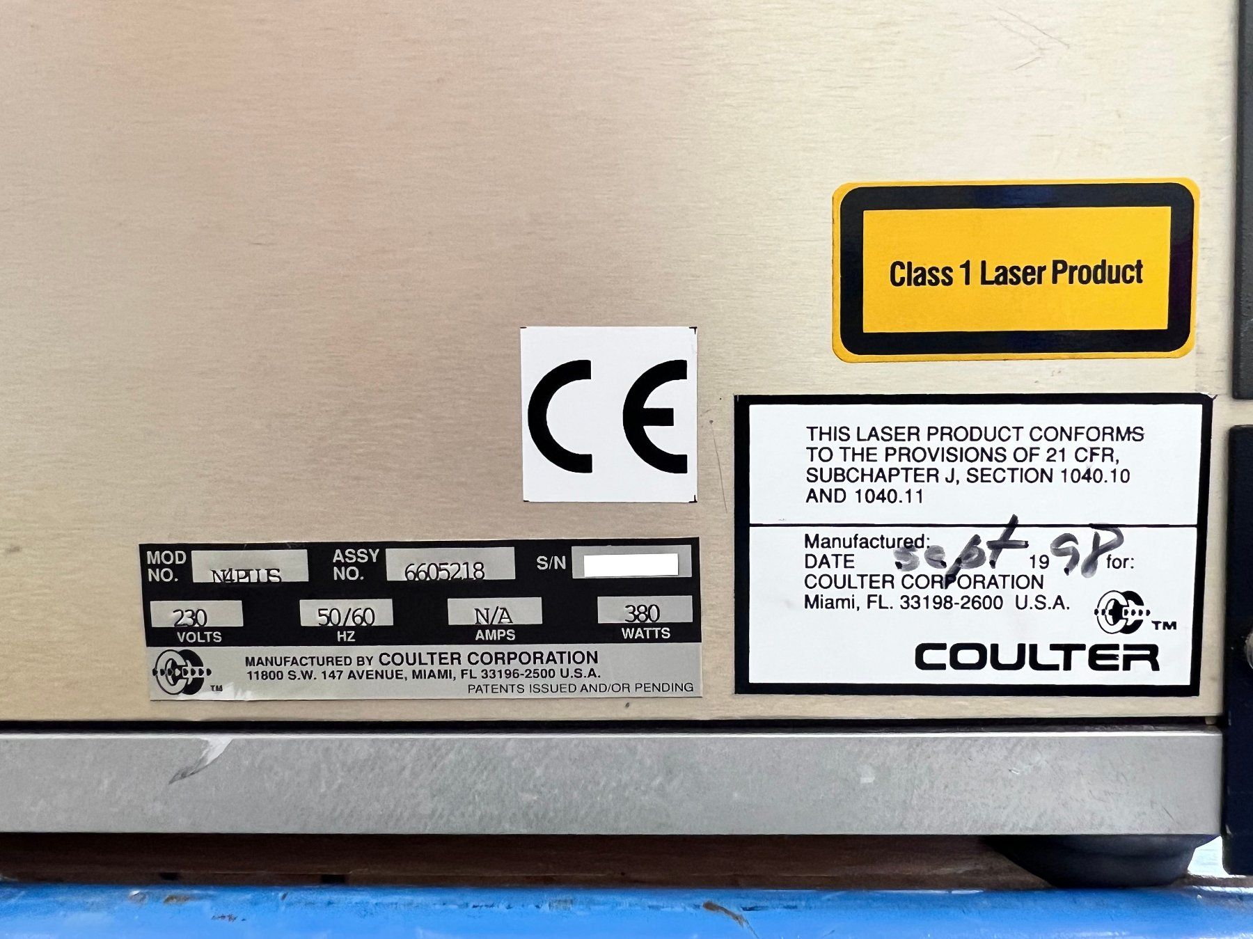 Accessori da laboratorio: Beckman Coulter N4 PLUS Particle Sizer – Usato da Niederdorf venduto da LeptonAG_Labor 6