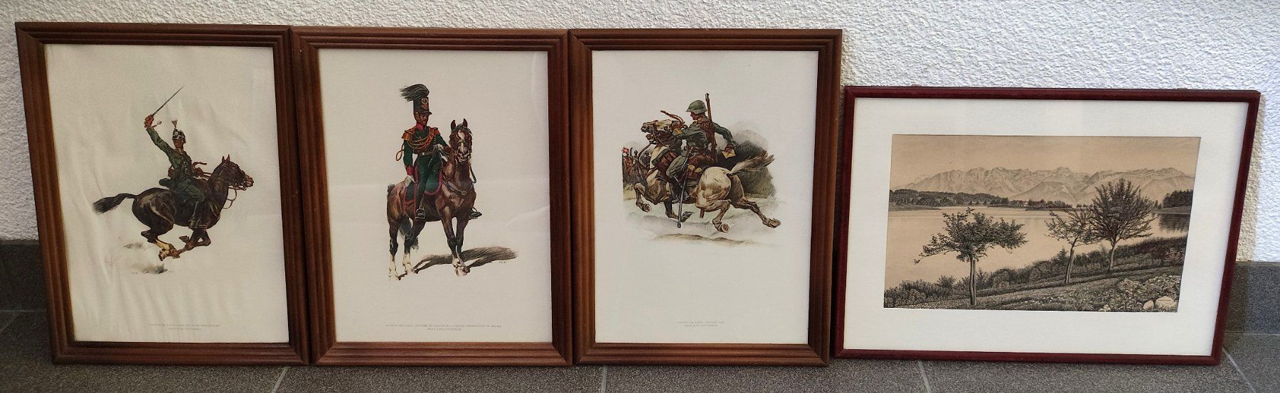 Grafica & Litografie: 4 Lithographies 3 militaire 1 paysage – Usato da Grandson venduto da proekt