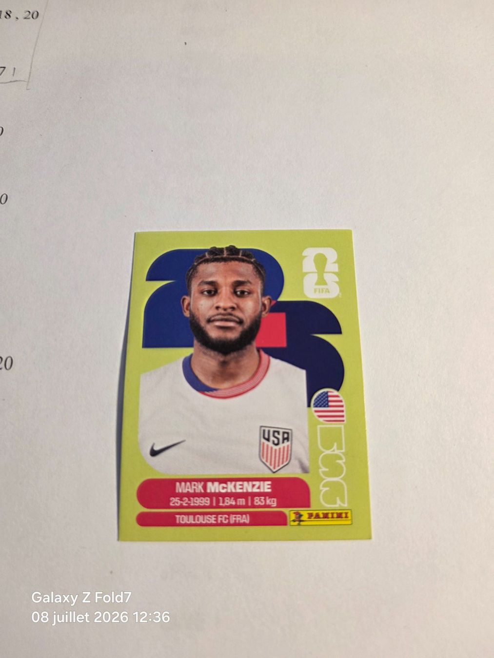 Panini Sammelbilder & Trading cards: Panini  2026 MARK MCKENZIE USA 5 – Neu (gemäss Beschreibung) aus Grand-Lancy von Seo67