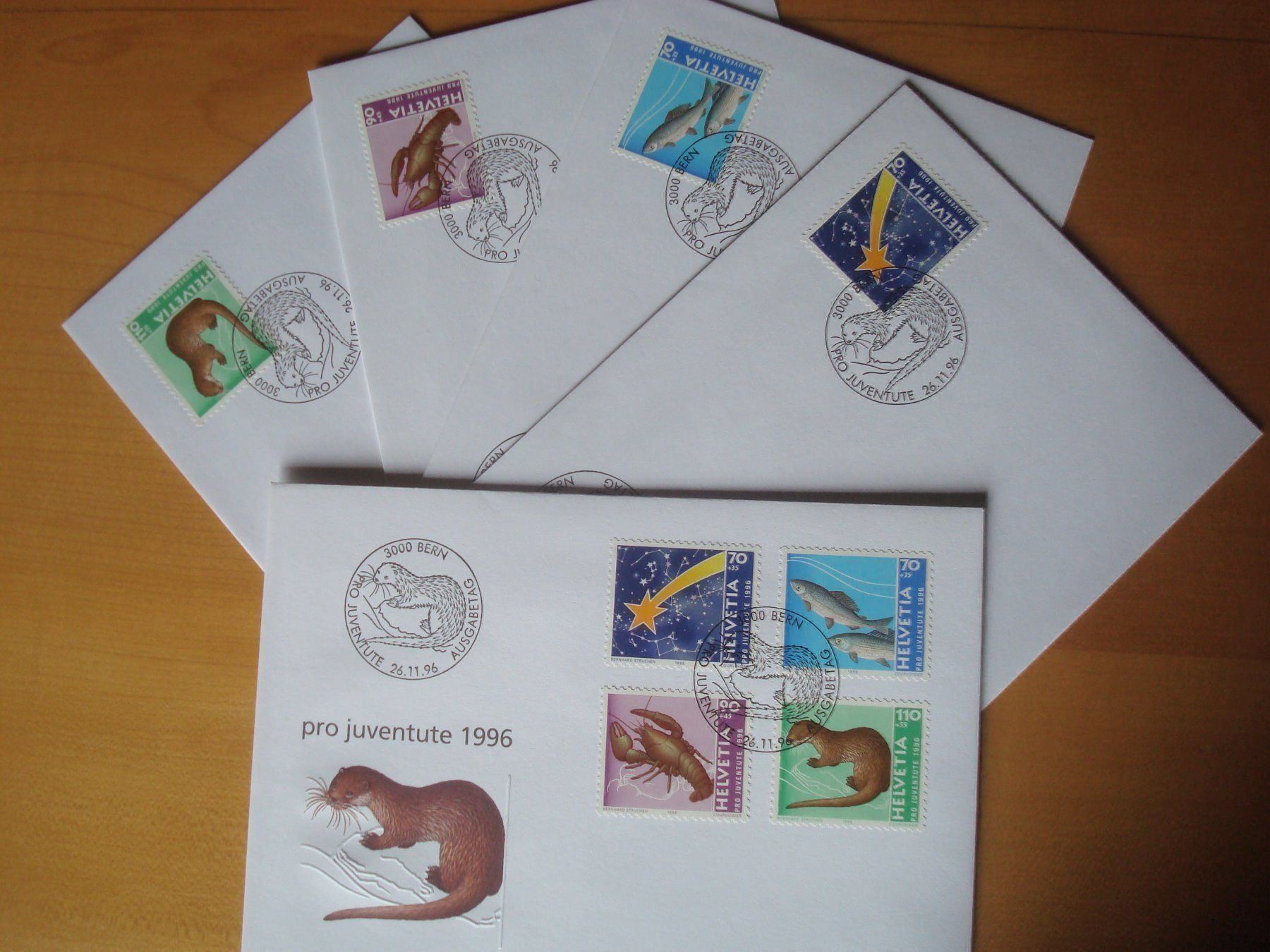 Alle Briefmarken: PJ 1996 FDC Serie und einzeln – Gebraucht aus Gordola von Polentaefung