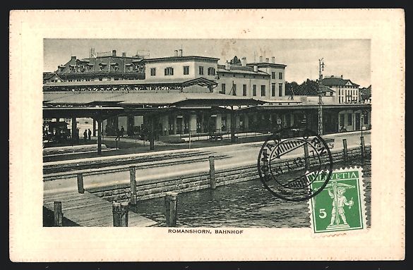 Cartes postales: AK Romanshorn, Flusspartie am Bahnhof – D'occasion à Berlin par bartko-reher