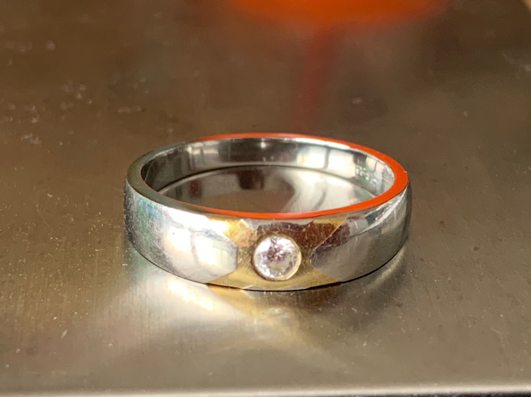Anelli: Silberring mit Goldkreuz (55) – Usato da Laufen venduto da Bellebellezza 2