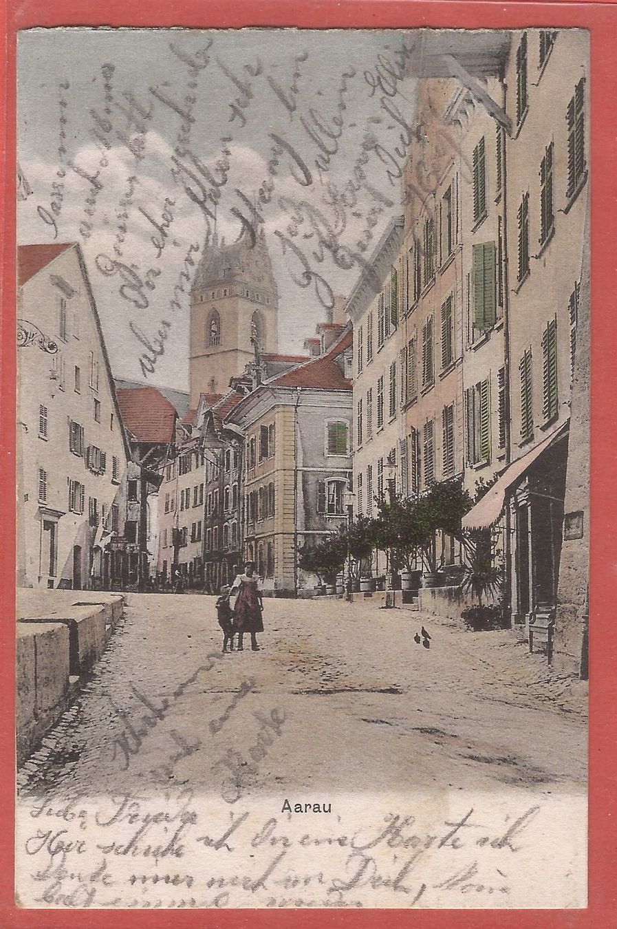Cartoline postali: Aarau - 1908 – Usato da Fislisbach venduto da Porano