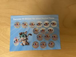 Sammelkarte mit 15 Stickers Migros Story Mania Tonis