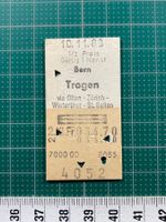 Bern - Trogen, altes entwertetes Bahnbillett, SBB