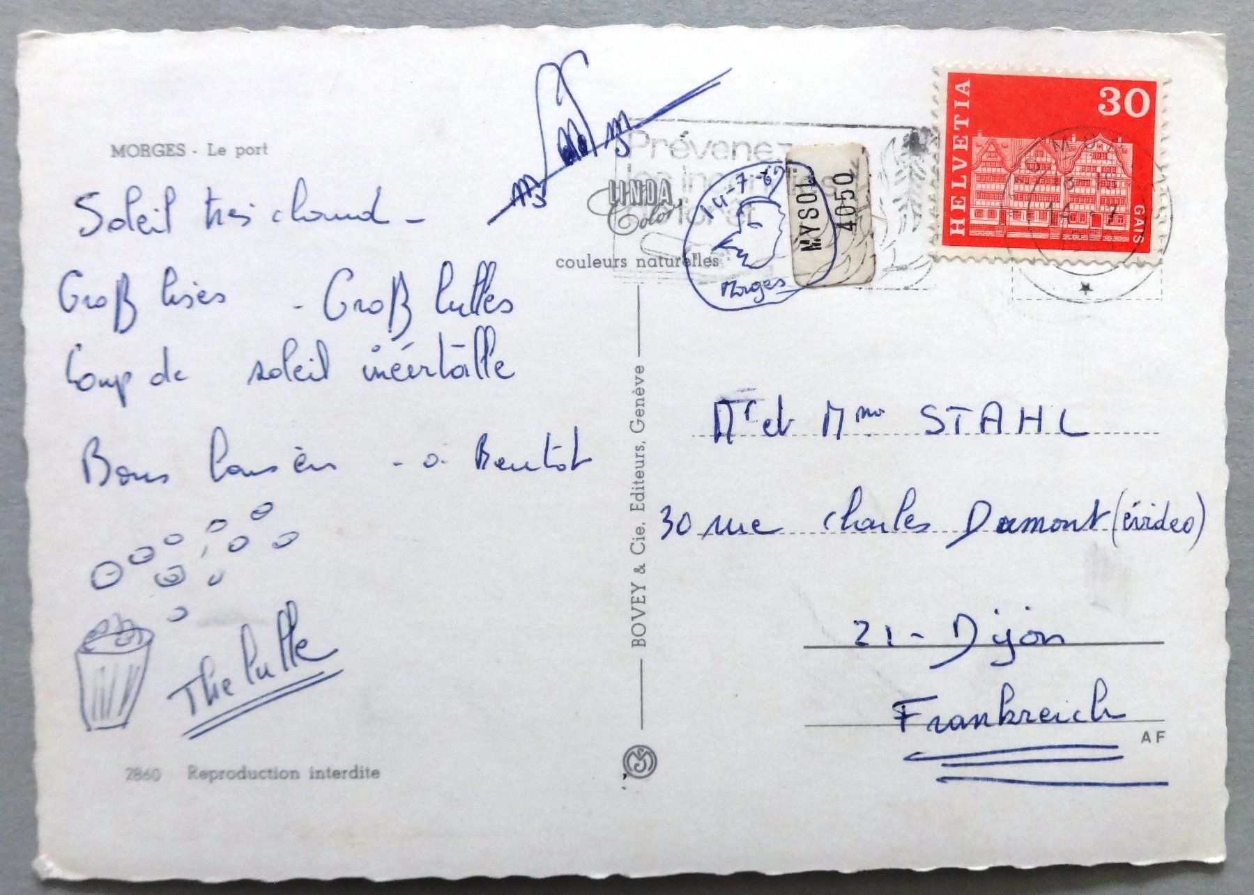 Cartoline postali: Morges - Le port – Usato da Fétigny venduto da Billy2miny 1