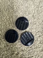 3 Vintage Knöpfe dunkelblau gerippt 2-Loch 2.5cm Durchmesser