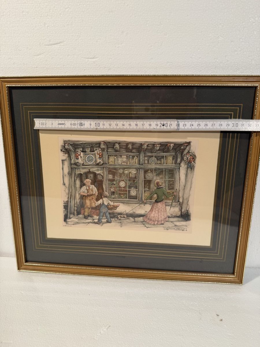 Incisioni: Anton Pieck Print - Whimsical Clock Shop Scene, Framed – Usato da Lausanne venduto da vas_cdb2 4