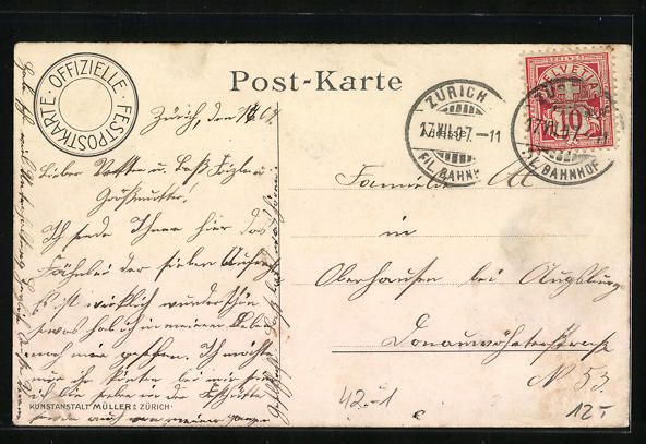 Cartoline postali: Zürich, Eidgenössisches Schützenfest  – Usato da Berlin venduto da bartko-reher 1