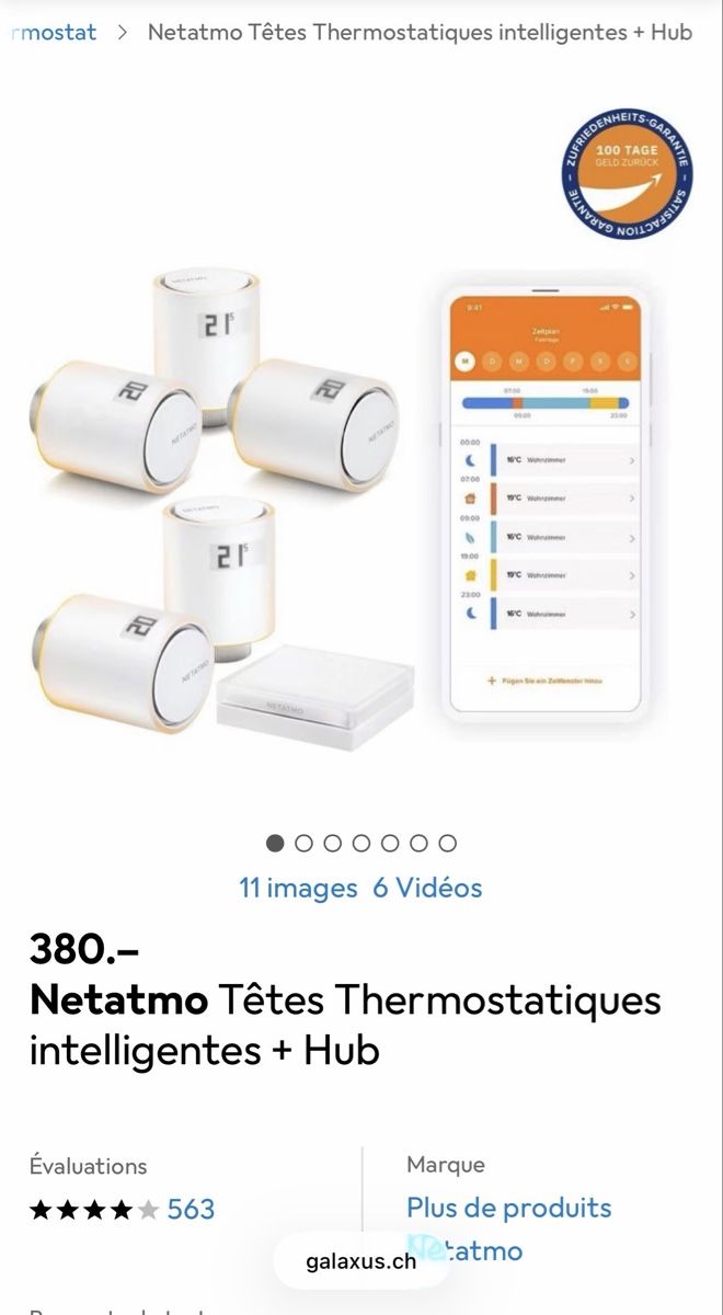 Netatmo Misurare: Netatmo thermostat connecté – Usato da Saignelégier venduto da Momo-Lium 5