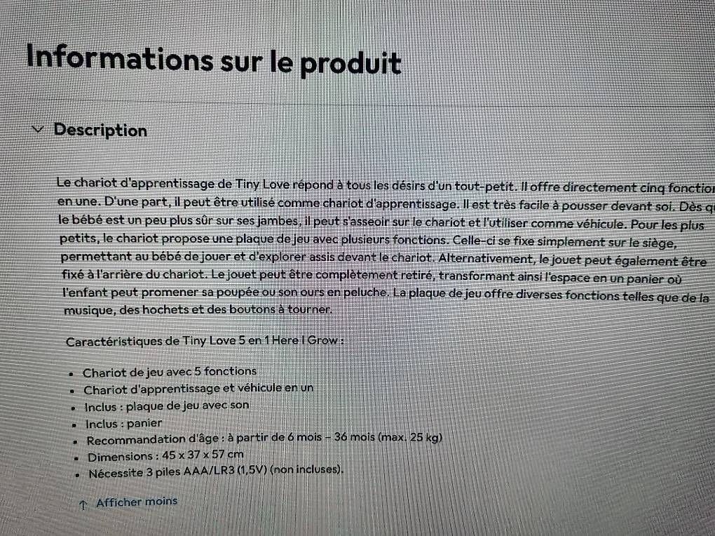 Veicoli per bambini: Trotteur Chariot d'apprentissage Tiny Love – Usato da Les Geneveys-sur-Coffrane venduto da Chumeline82 3