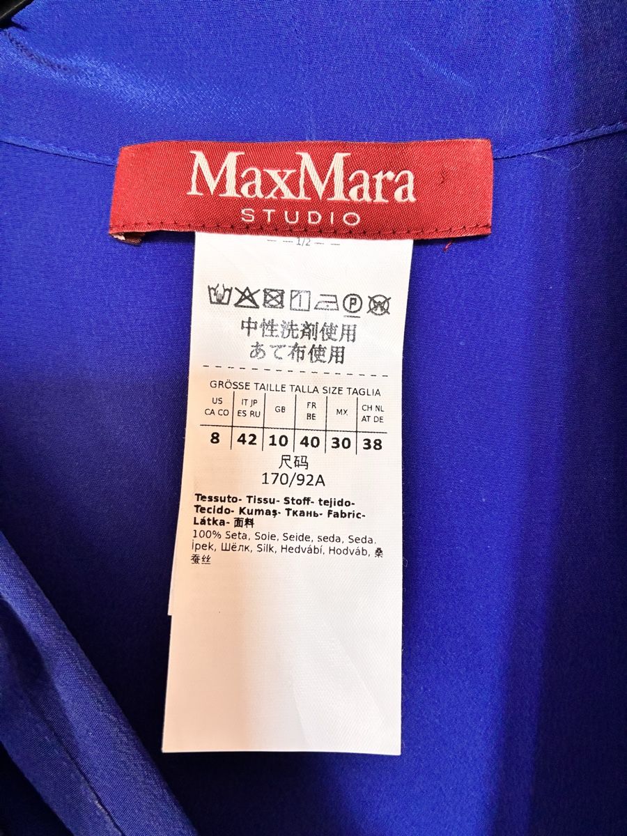 Max Mara Vestiti: MaxMara Studio Seiden-Kleid blau Grösse 38 – Usato da Uster venduto da Issoja 1
