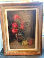 Oelgemälde Carl Bublitz Rosenstillleben 1916 Rahmen
