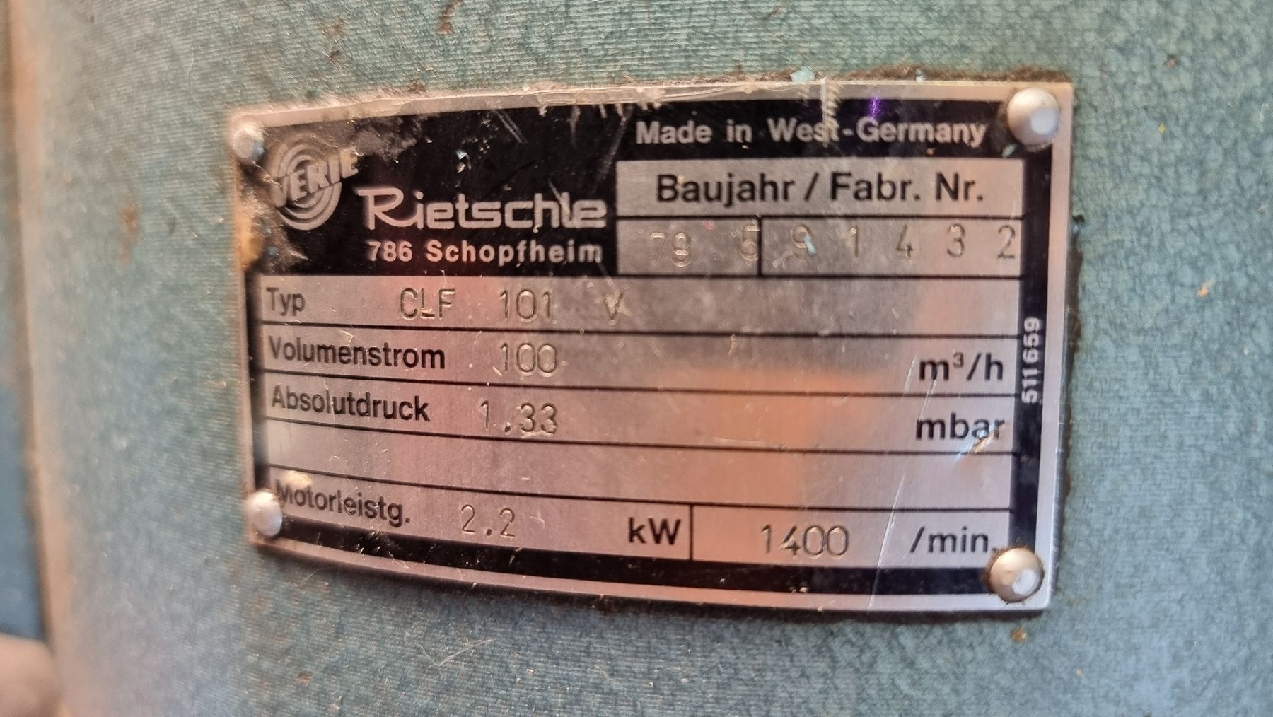 Laborzubehör: Vakuumpump Rietschle – Gebraucht aus Oberdiessbach von 56292 3