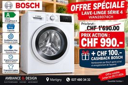OFFRE SPÉCIALE - Lave-linge Bosch - Cash Back Frs. 100.-
