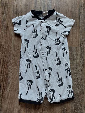 Kurzes Pyjama, Rock Gitarren weiss, 62, H&M