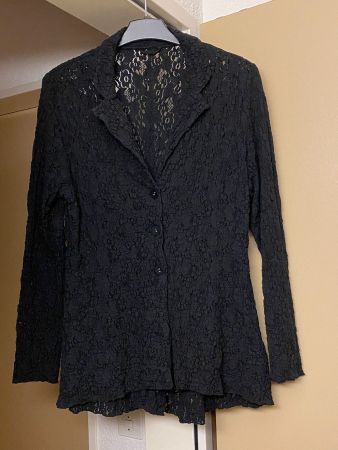 Bluse / Jacke schwarz, Spitzenoptik ,Gr. M