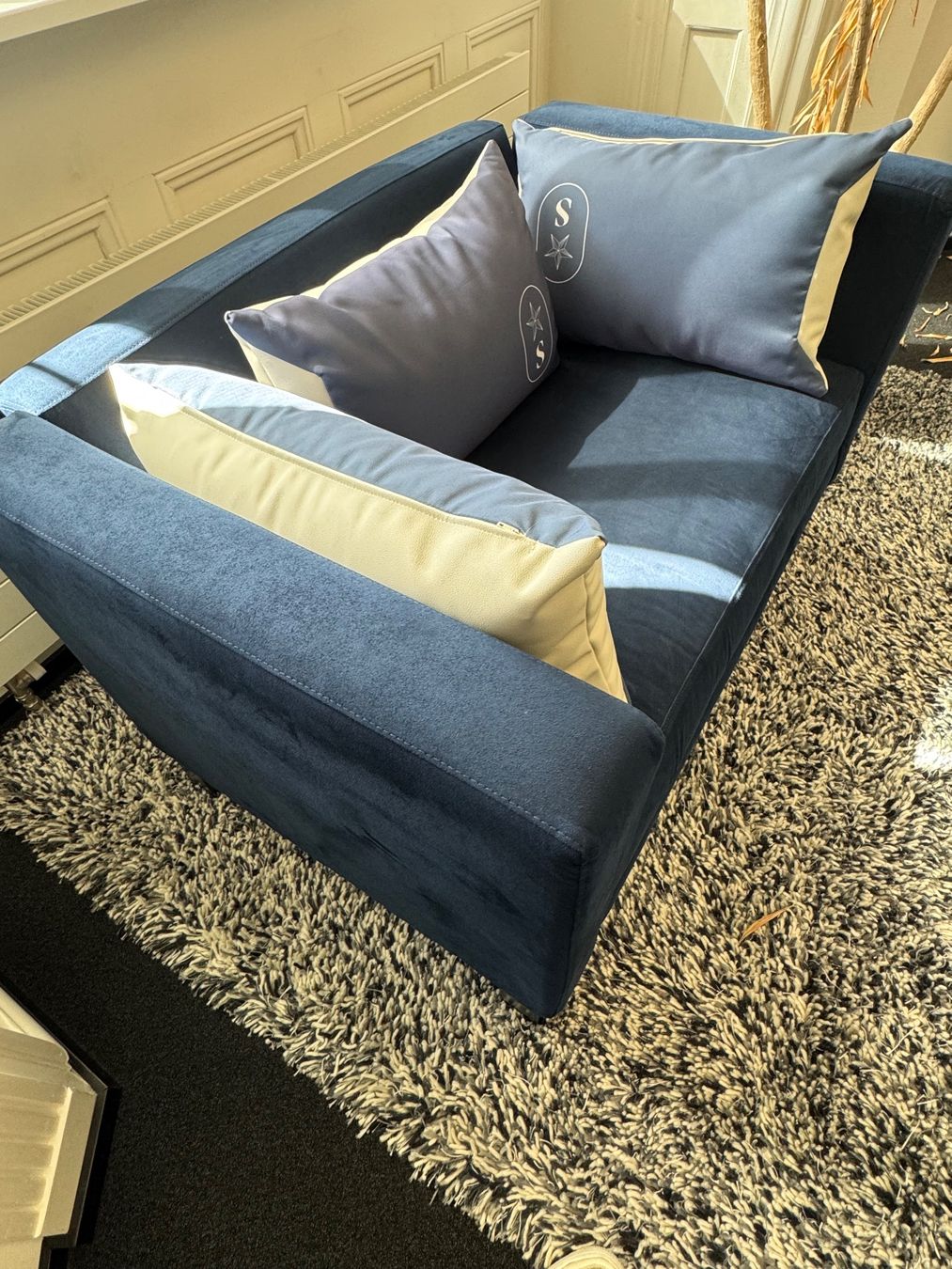 Sofas: Lambert 2-Sitzer Sofa und Fauteuil - Dunkelblau – Gebraucht aus Diessenhofen von Osio 4