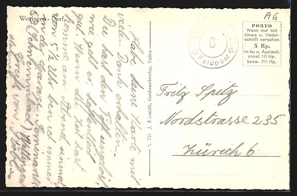 Cartoline postali: Wettingen, Dorf, Totalansicht aus der Vo – Usato da Berlin venduto da bartko-reher 1