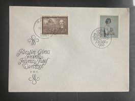 Liechtenstein 1965 FDC Fürstin Gina / Österreich 1983 3S
