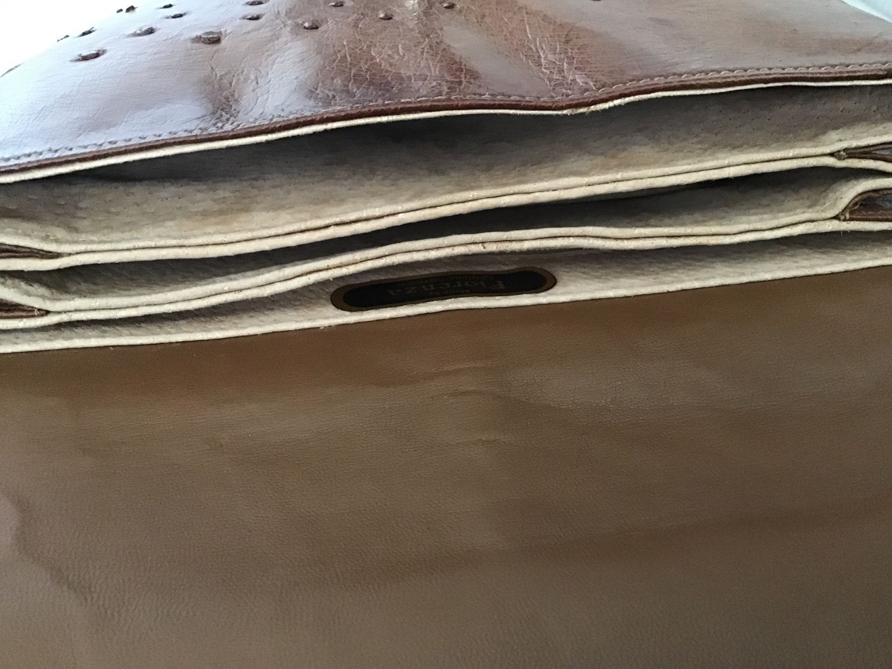 Taschen für Damen: UMHÄNGETASCHE STRAUSSENLEDER BRAUN – Neu (gemäss Beschreibung) aus Glattfelden von ire_w6h2 5