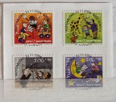2004 Pro Juventute Satz Ersttag Vollstempel,  auf Folie