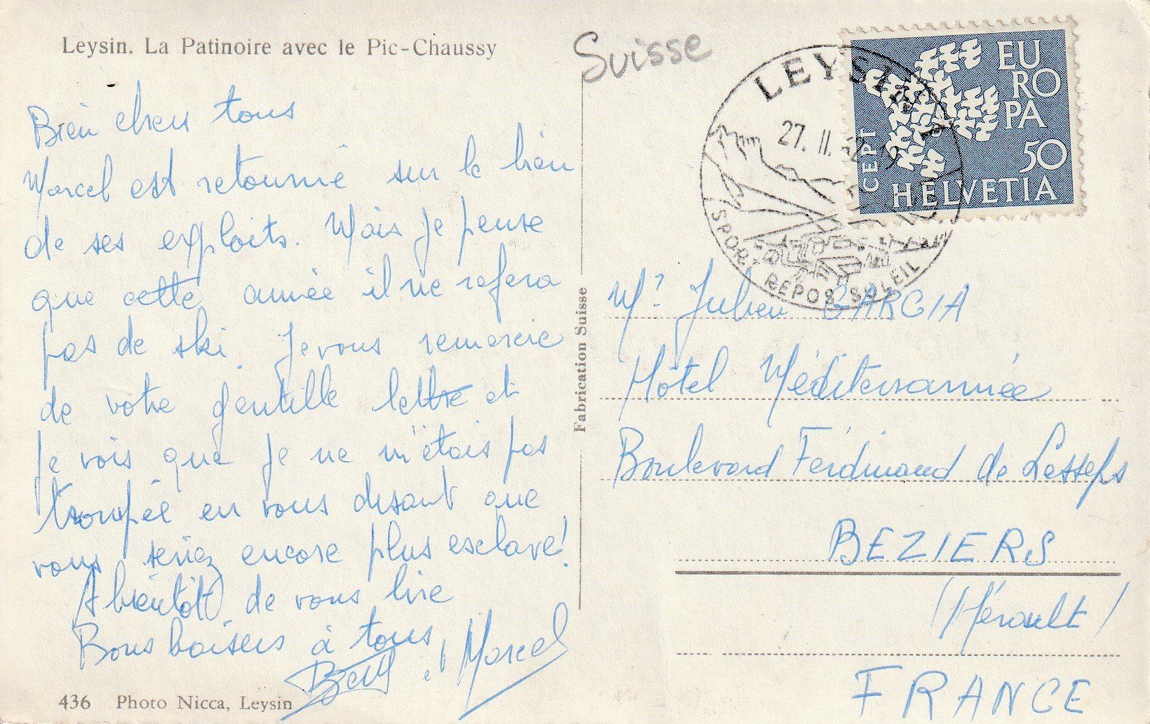 Cartoline postali: AK - Villars - gel.27.2.1962 – Usato da Fribourg venduto da schnalla92 1