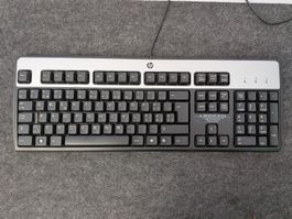 HP USB Tastatur Silber Schwarz CH-QWERTZ funktionsfähig