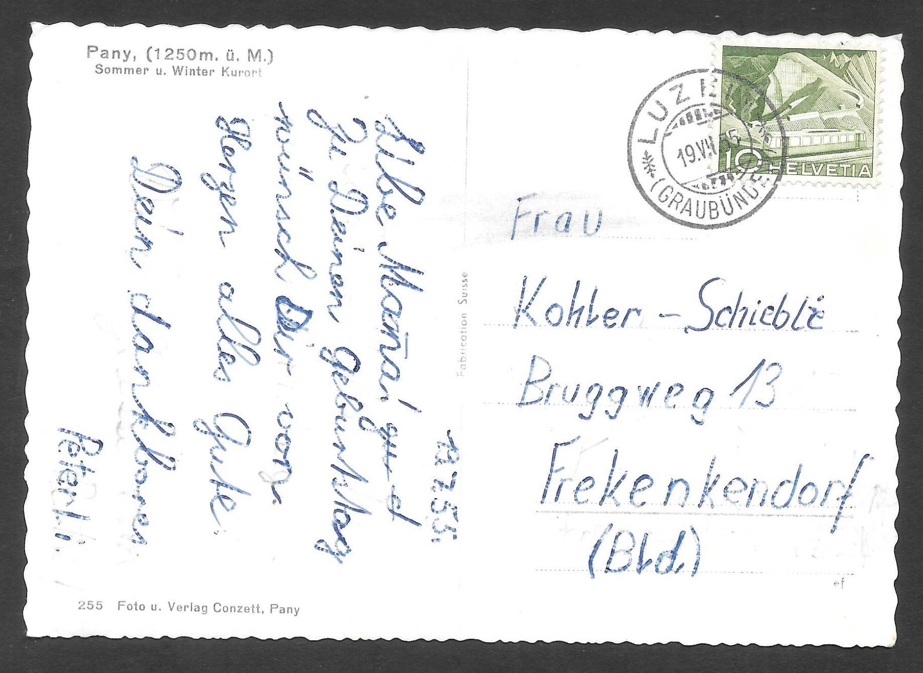 Cartoline postali: Pany Dorfansicht – Usato da Olten venduto da clotaldi 1