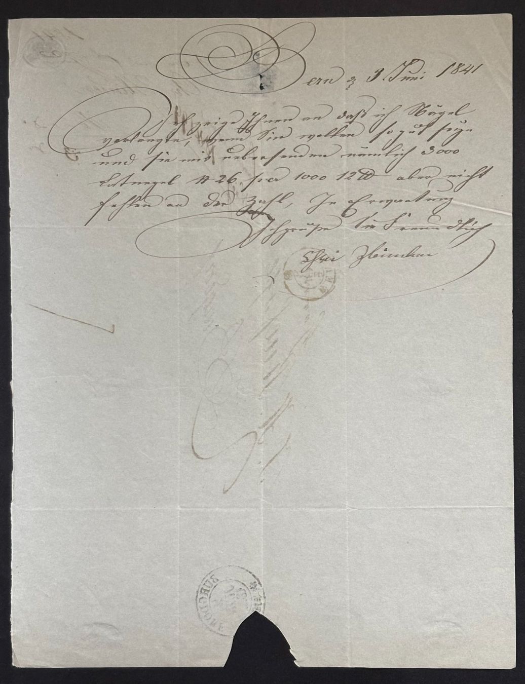 Documenti: HISTORISCHES HANDSCHRIFTLICHES DOKUMENT VON 1841 – Usato da Ostermundigen venduto da wini63 1