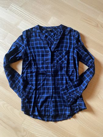CAROLL Bluse Gr. 36 blau kariert Herbst Winter