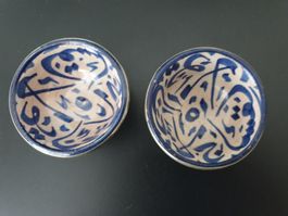 Marokkanische Keramik - Schale mit Silberrand (2 Stück)
