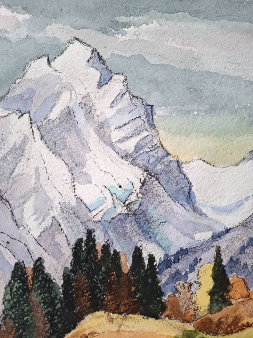 Gemälde: Aquarell Ferdinand Meyer-Streiff Leukerbad VS 1979 – Gebraucht aus Rheinfelden von Badelus 6