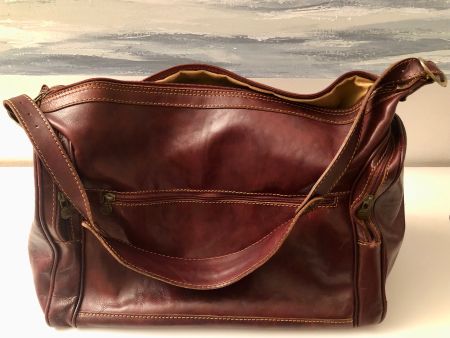 Handgefertigte Ledertasche, echtes Leder & neuwertig