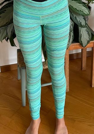 Lululemon Leggings gestreift grün Grösse 6 guter Zustand