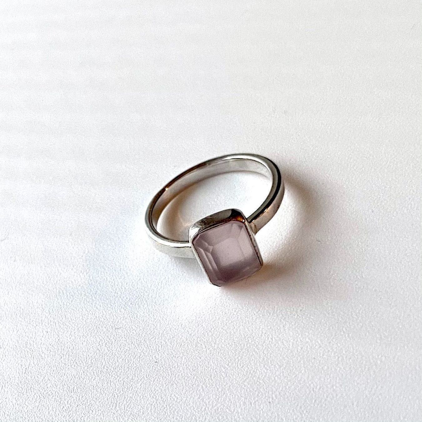 Anelli: Ring rosa Chalcedon eckig 925 Silber Baguette Klassiker 49 – Nuovo (secondo la descrizione) da Zürich venduto da goldfisch.schmuck 4