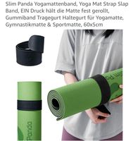 Yogamattenband Slim Panda Haltegurt schwarz 60x5cm neu
